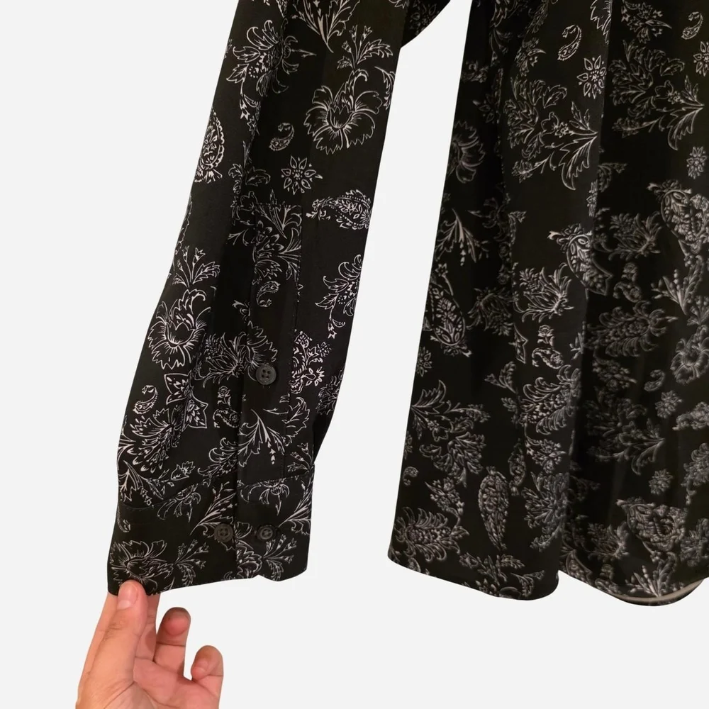 Alfani Black and White Floral Shirt - Picture 5 of 5